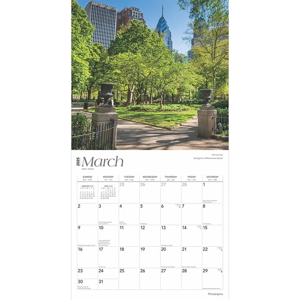 2025 Calendars|BrownTrout 2025 Philadelphia 12" x 12" Monthly Wall Calendar (9781975475536)