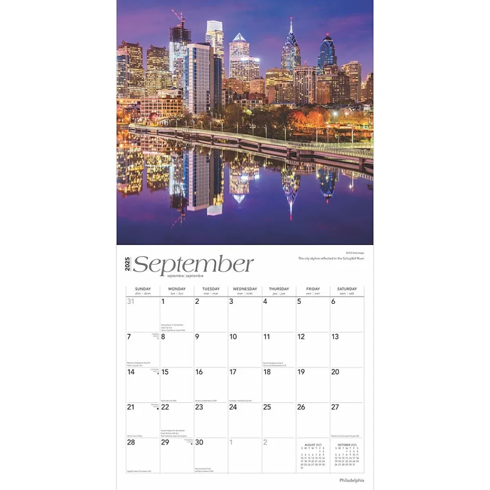 2025 Calendars|BrownTrout 2025 Philadelphia 12" x 12" Monthly Wall Calendar (9781975475536)