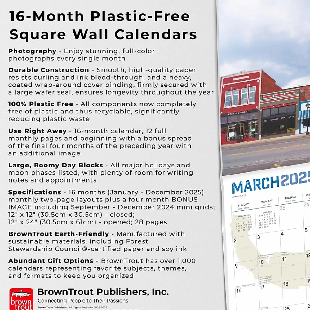 2025 Calendars|BrownTrout 2025 Route 66 12" x 24" Monthly Square Wall Calendar, (9781975475642)