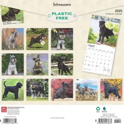2025 Calendars|BrownTrout 2025 Schnauzers 12" x 24" Monthly Square Wall Calendar (9781975477677)