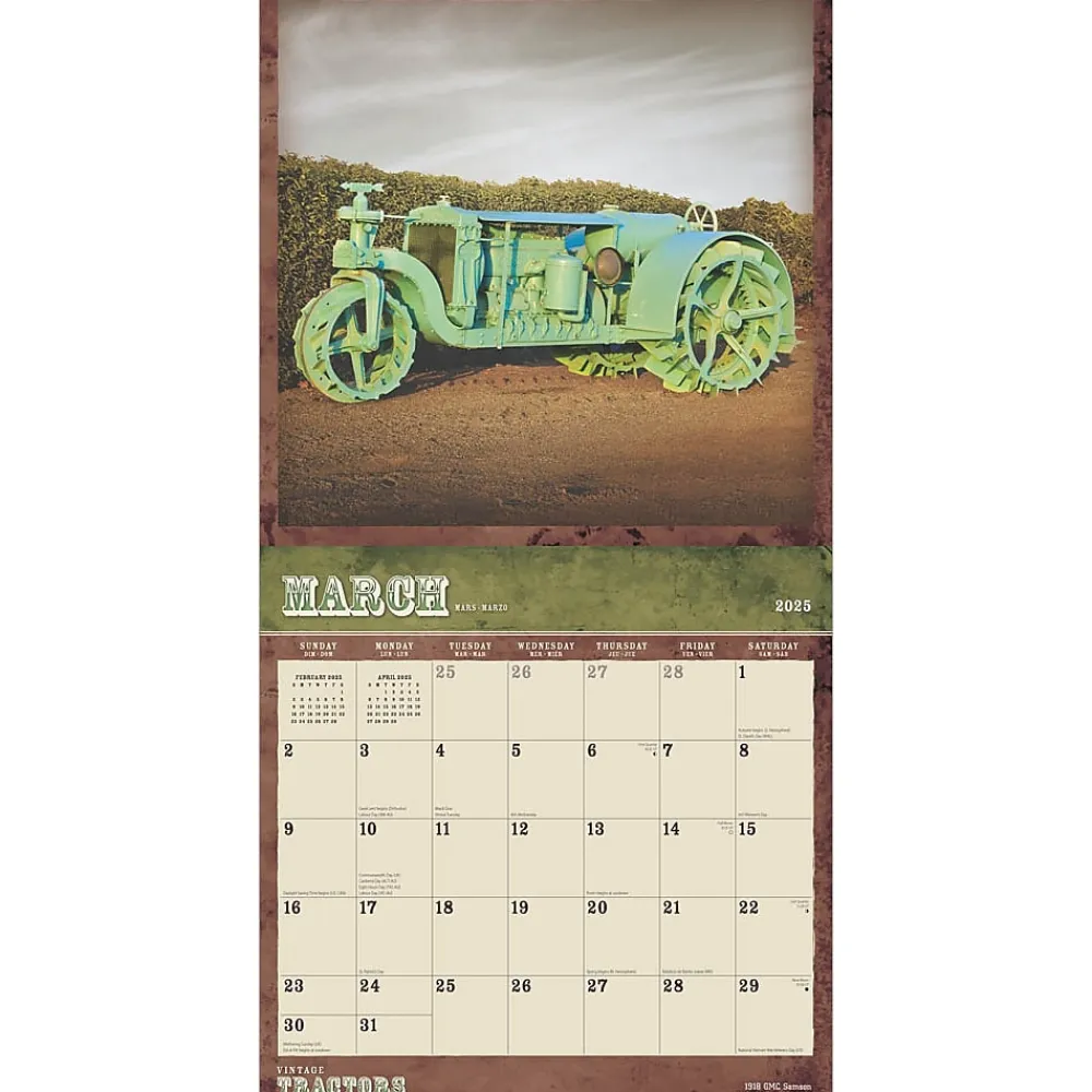 2025 Calendars|BrownTrout 2025 Vintage Tractors 12" x 12" Monthly Wall Calendar (9781975477875)