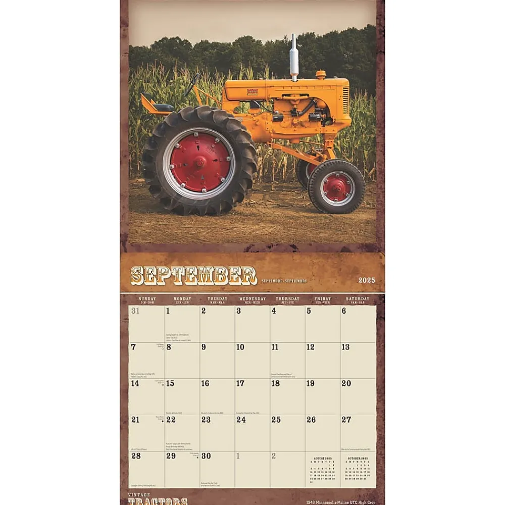 2025 Calendars|BrownTrout 2025 Vintage Tractors 12" x 12" Monthly Wall Calendar (9781975477875)