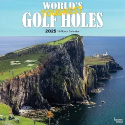 2025 Calendars|BrownTrout 2025 World's Toughest Golf Holes 12" x 24" Monthly Square Wall Calendar, (9781975479855)