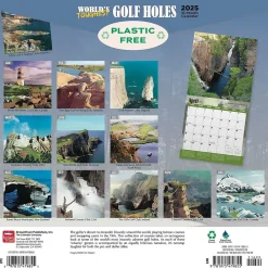 2025 Calendars|BrownTrout 2025 World's Toughest Golf Holes 12" x 24" Monthly Square Wall Calendar, (9781975479855)