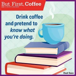 2025 Calendars|BrownTrout 2025 Brush Dance But First Coffee 12" x 24" Monthly Square Wall Calendar, (9781975478544)
