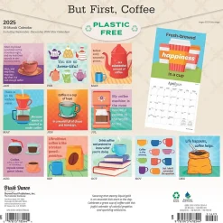 2025 Calendars|BrownTrout 2025 Brush Dance But First Coffee 12" x 24" Monthly Square Wall Calendar, (9781975478544)