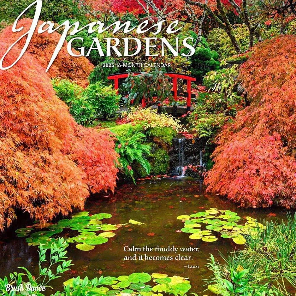 2025 Calendars|Brush Dance 2025 Japanese Gardens 12" x 12" Monthly Wall Calendar (9781975478582)