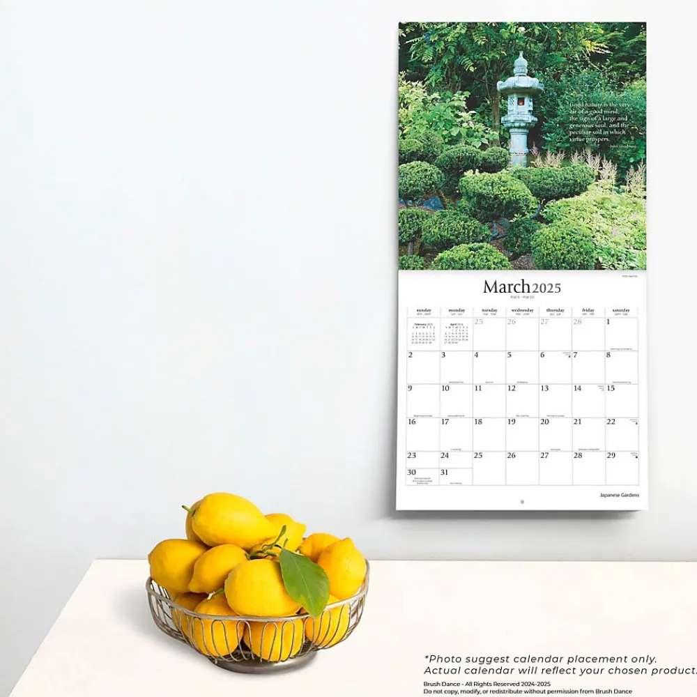 2025 Calendars|Brush Dance 2025 Japanese Gardens 12" x 12" Monthly Wall Calendar (9781975478582)