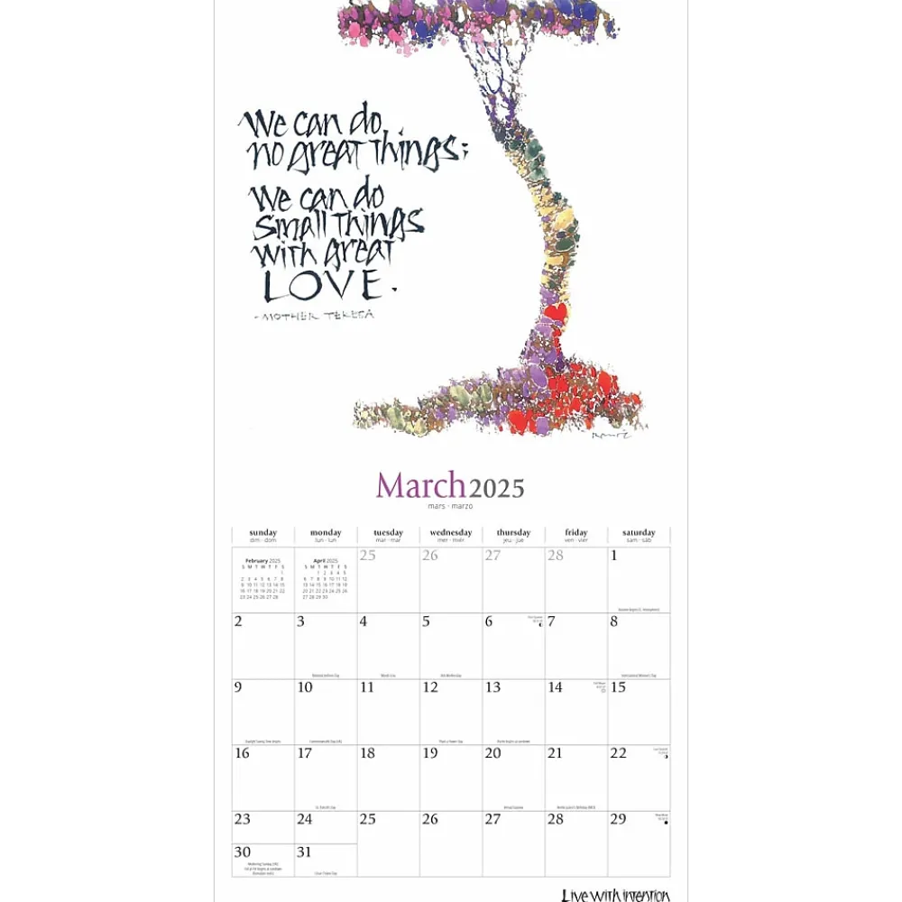 2025 Calendars|Brush Dance 2025 Live with Intention 12" x 12" Monthly Square Wall Calendar (9781975480011)