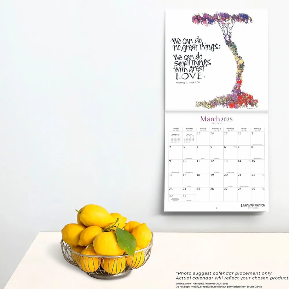 2025 Calendars|Brush Dance 2025 Live with Intention 12" x 12" Monthly Square Wall Calendar (9781975480011)