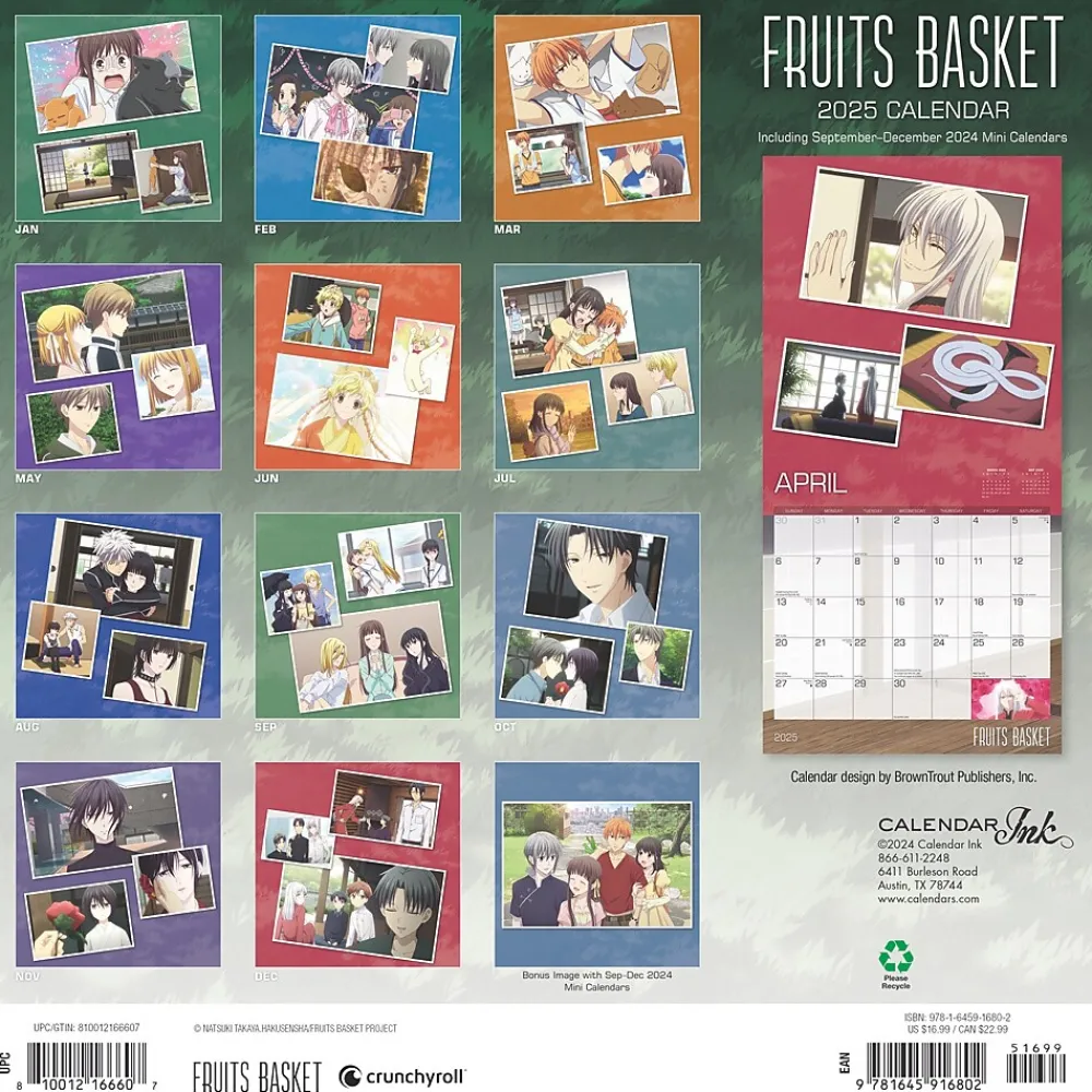 2025 Calendars|Cal Ink 2025 Fruits Basket 12" x 12" Monthly Wall Calendar (9781645916802)