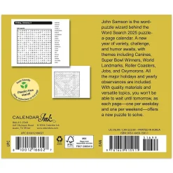 2025 Calendars|Cal Ink 2025 Word Search 6" x 5" Day-to-Day Desktop Box Calendar (9781645915911)