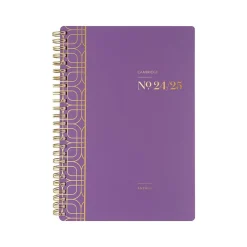 Academic Planners|Cambridge 2024-2025 WorkStyle Balance 5.5" x 8.5" Academic Weekly & Monthly Planner, Poly Cover, Purple Swirl