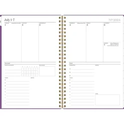 Academic Planners|Cambridge 2024-2025 WorkStyle Balance 5.5" x 8.5" Academic Weekly & Monthly Planner, Poly Cover, Purple Swirl