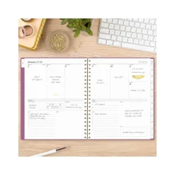 2025 Planners|Cambridge 2025 WorkStyle Balance 8.5" x 11" Weekly & Monthly Planner, Poly Cover, Red Violet/Gold (1606-905-59-25)