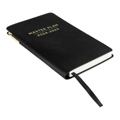 Academic Planners|Eccolo 2024-2025 4.25" x 7.5" Academic Weekly Planner, Faux Leather Cover, Black (AY25-401G)