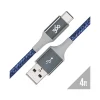 360 Electrical Braided USB C USB A 4" Cable, Navy (360654-NV)