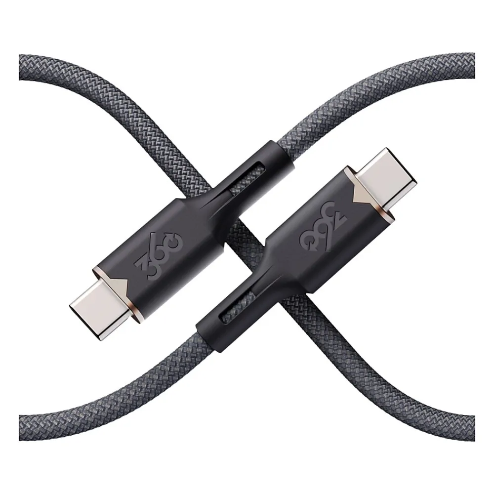 Fluid USB-C to USB-C Charging Cable, 5 ft., Granite (3E0793-GRG8NA)<360 Electrical