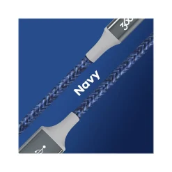 360 Electrical Habitat 8' USB A Male/Lightning 8-Pin Male, Navy (360651-NV)