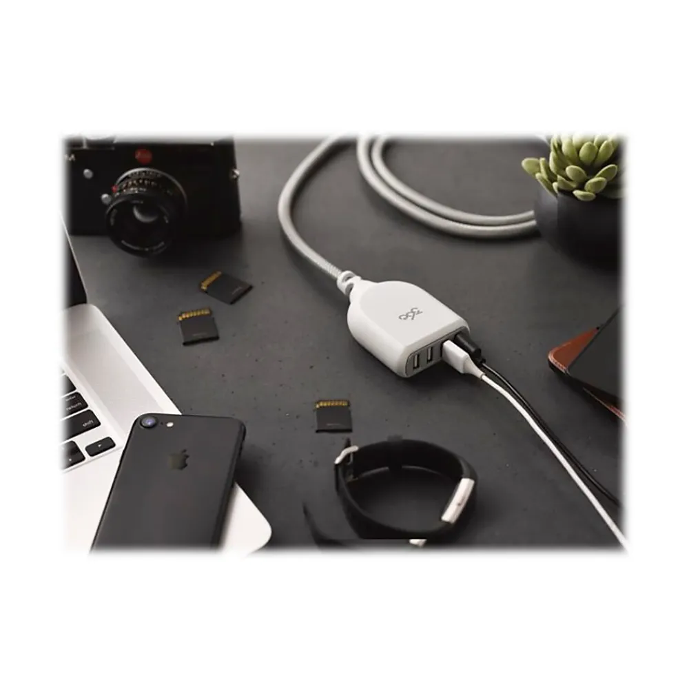 360 Electrical Harmony Collection Habitat+4.8A USB Extension for Most Smartphones, Gray (360623)