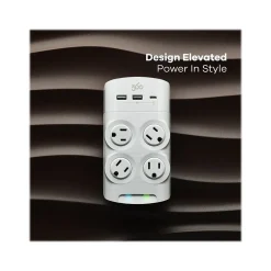 360 Electrical Revolve45 4-Outlet 3-USB Port Surge Protector, White (3E0771-WHT6NA)