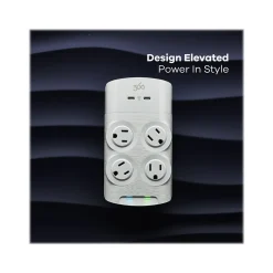 360 Electrical Revolve60 4-Outlet 2-USB Port Surge Protector, White (3E0773-WHT6NA)