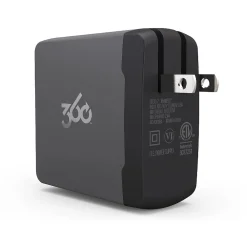 360 Electrical Vivid 8.0 4-Outlet Wall Charger, Gray (360542)