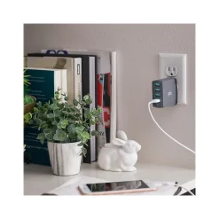 360 Electrical Vivid 8.0 4-Outlet Wall Charger, Gray (360542)