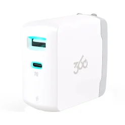 360 Electrical Vivid 2-Outlet Wall Charger, White (360710)