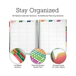 Academic Planners|Global Printed Products 2024-2025 Spring Floral 8.5" x 11" Academic Weekly & Monthly Teacher Planner, Plastic Cover