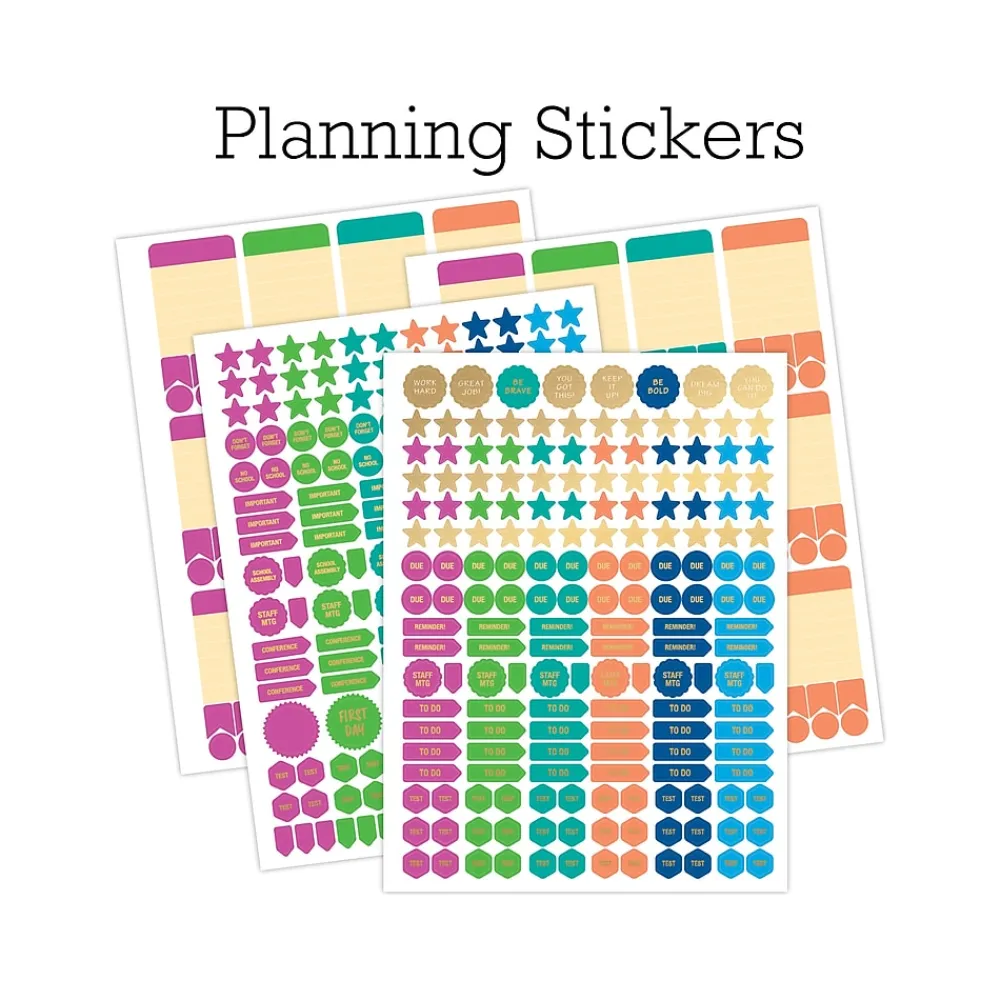 Academic Planners|Global Printed Products 2024-2025 Spring Floral 8.5" x 11" Academic Weekly & Monthly Teacher Planner, Plastic Cover