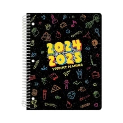 Academic Planners|Global Printed Products 2024-2025 Chalkboard Doodles 8.5" x 11" Academic Weekly & Monthly Student Planner, Paper Cover
