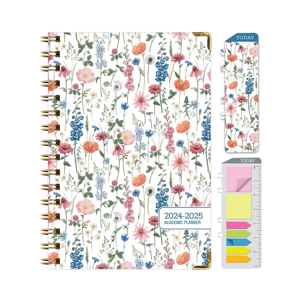 Academic Planners|Global Printed Products 2024-2025 Botanical 5.5" x 8" Academic Weekly & Monthly Planner, Paper Cover, Multicolor (AY24-30-S)