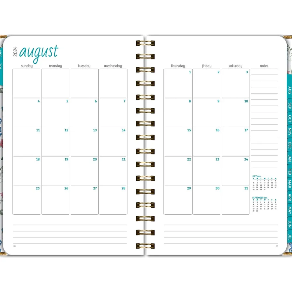 Academic Planners|Global Printed Products 2024-2025 Botanical 5.5" x 8" Academic Weekly & Monthly Planner, Paper Cover, Multicolor (AY24-30-S)