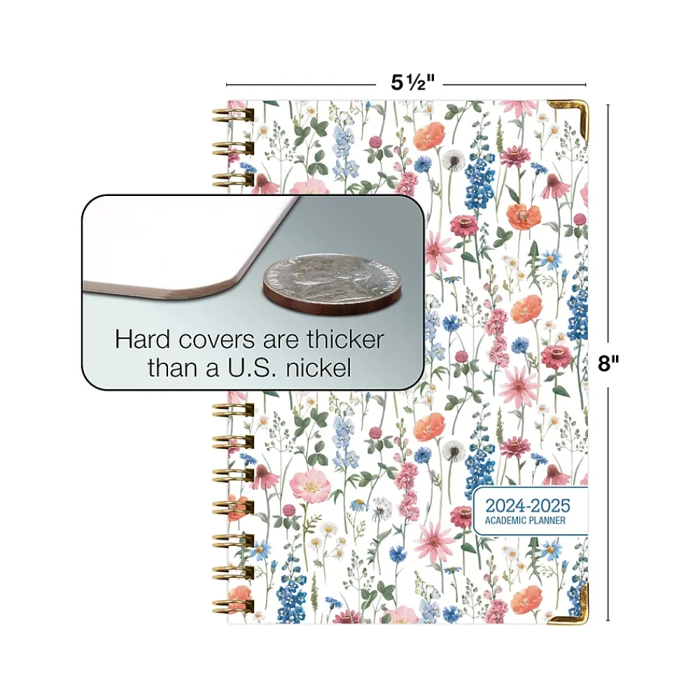 Academic Planners|Global Printed Products 2024-2025 Botanical 5.5" x 8" Academic Weekly & Monthly Planner, Paper Cover, Multicolor (AY24-30-S)