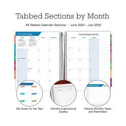 Academic Planners|Global Printed Products 2024-2025 Floral Pink 8.5