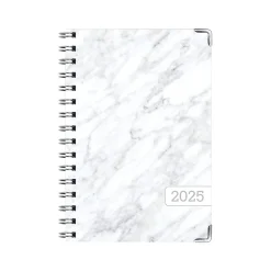 2025 Planners|Global Printed Products 2025 5.5" x 8" Weekly & Monthly Planner, Paperboard Cover, White/Gray (SPLS25-58-04)