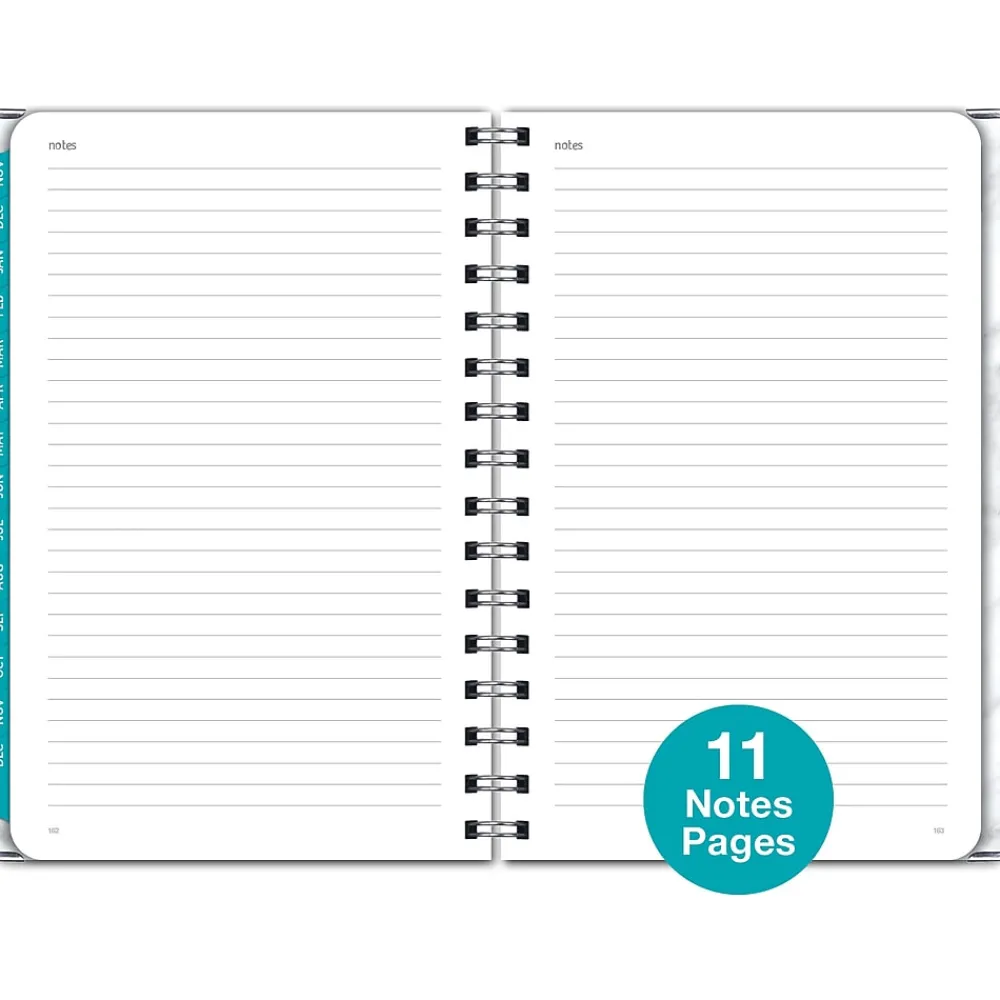 2025 Planners|Global Printed Products 2025 5.5" x 8" Weekly & Monthly Planner, Paperboard Cover, White/Gray (SPLS25-58-04)
