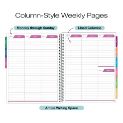 2025 Planners|Global Printed Products 2025 8.5" x 11" Weekly & Monthly Planner, Plastic Cover, Purple/Blue (LAMF-RY25-35)