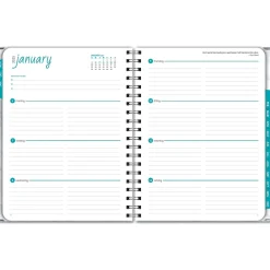 2025 Planners|Global Printed Products 2025 8.5" x 11" Weekly & Monthly Planner, Paperboard Cover, White/Gray (SPLS25-8511-06)