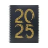 2025 Planners|Global Printed Products 2025 8.5" x 11" Weekly & Monthly Planner, Plastic Cover, Black/Gold (SPLS25-8511-F)