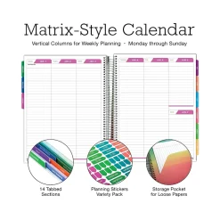 2025 Planners|Global Printed Products 2025 8.5" x 11" Weekly & Monthly Planner, Plastic Cover, Multicolor (SPLS25-DCY-6)
