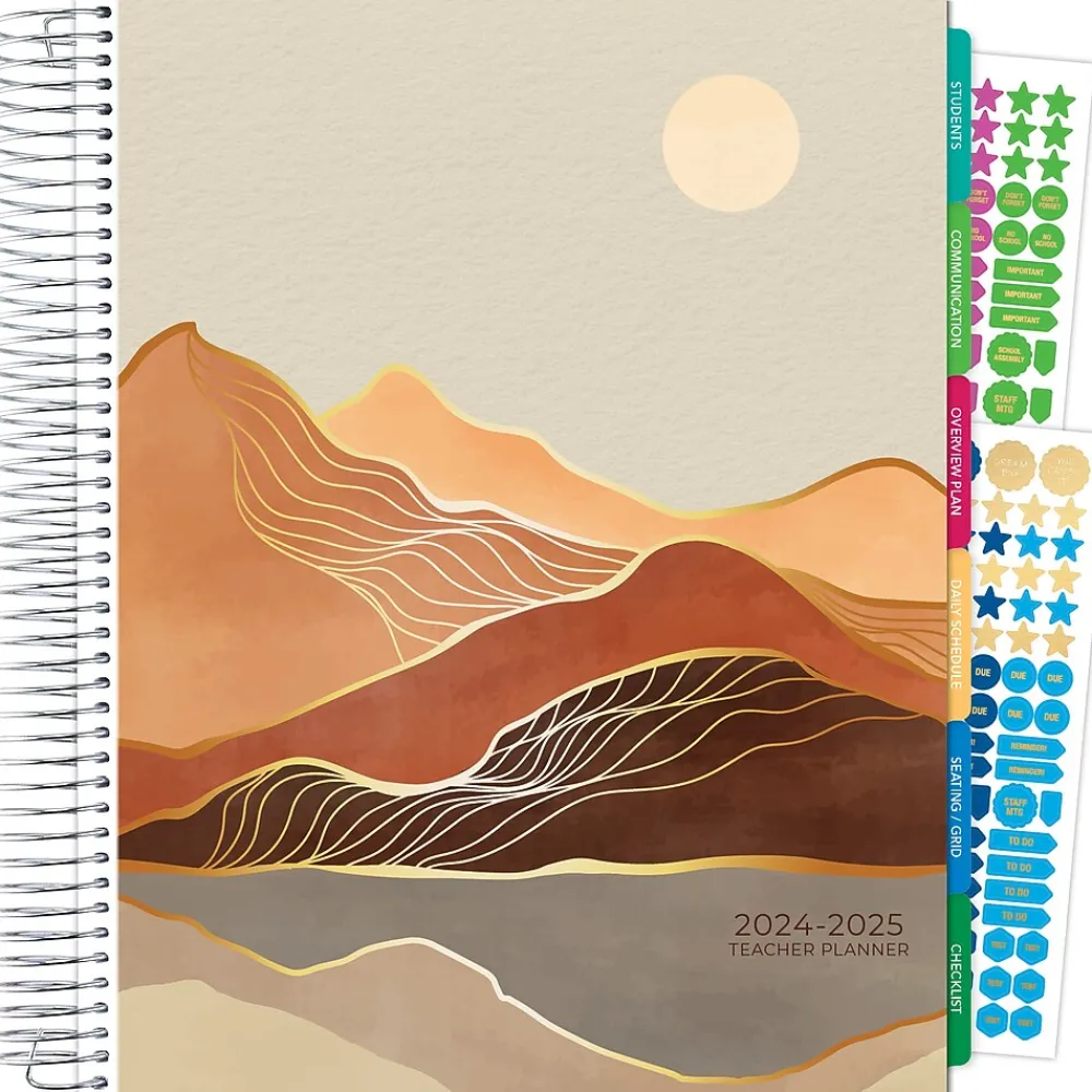 Academic Planners|Global Printed Products 2024-2025 Deluxe Teacher 8.5" x 11" Academic Year Planner, Paper Cover, Multicolor (DTP-AY24-0045)