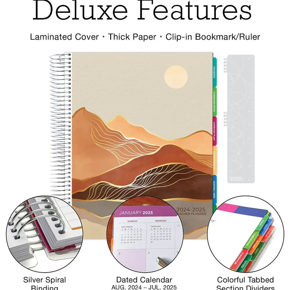 Academic Planners|Global Printed Products 2024-2025 Deluxe Teacher 8.5" x 11" Academic Year Planner, Paper Cover, Multicolor (DTP-AY24-0045)