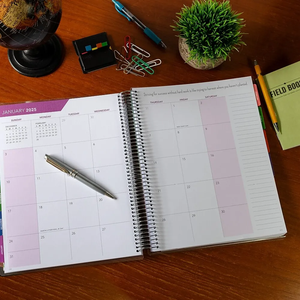 Academic Planners|Global Printed Products 2024-2025 Deluxe Teacher 8.5" x 11" Academic Year Planner, Paper Cover, Multicolor (DTP-AY24-0045)