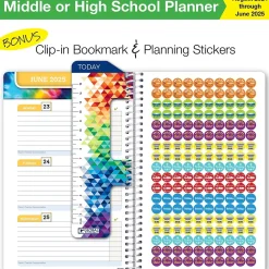 Academic Planners|Global Printed Products 2024-2025 5.5" x 8.5" Academic Year Planner, Paper Cover, Multicolor (AY24SB558501-CP)