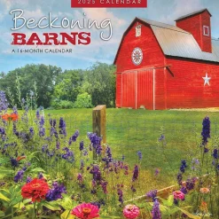 2025 Calendars|BrownTrout 2025 Hopper Studios Beckoning Barns 12" x 24" Monthly Square Wall Calendar, (9781773728117)