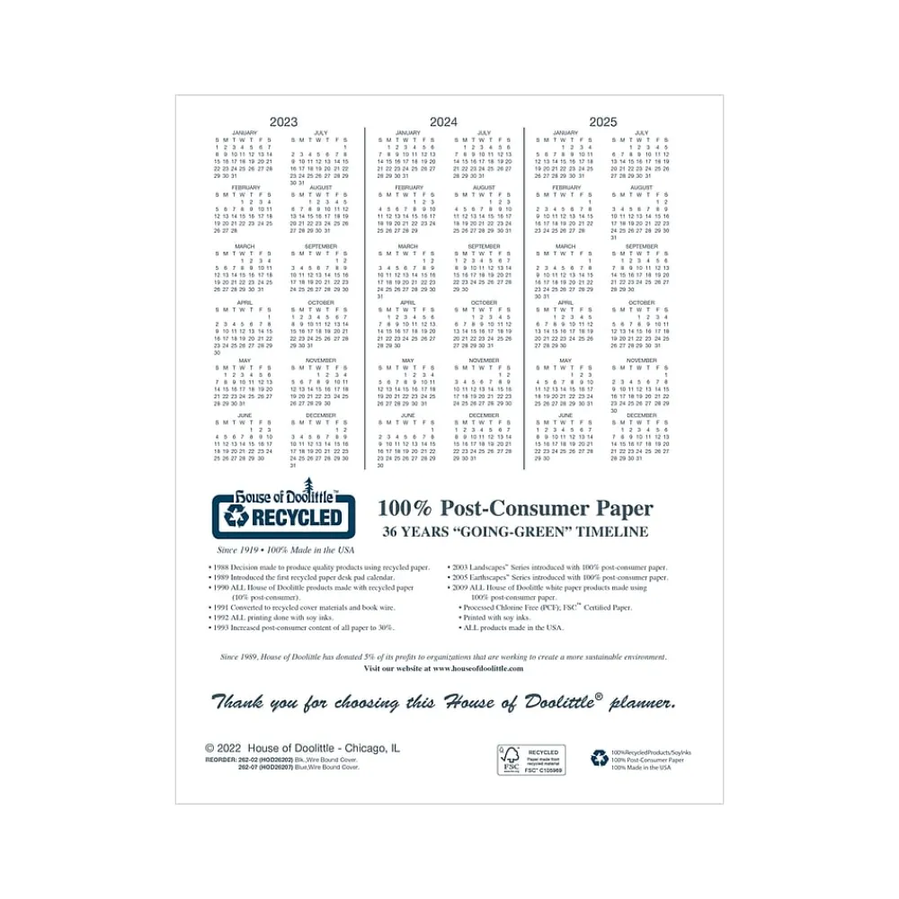 Academic Planners|House of Doolittle 2023-2024 8.5" x 11" Monthly Planner, Black (2620-02-23)