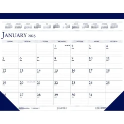 2025 Calendars|House of Doolittle 2025 22" x 17" Monthly Desk Pad Calendar, White/Deep Blue (150-25)