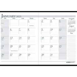 2025 Planners|House of Doolittle 2025 8.5" x 11" Monthly Planner, Leatherette Cover, Black (26002-25)